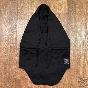 South2 West8 Nepenthes Wool Blend Hoodie Balaclava Black Knit Made in Japan